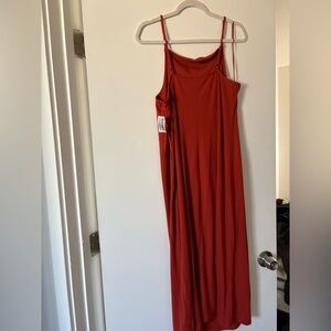 Sleeveless Rib-Knit Midi Dress XL